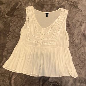 White Torrid Babydoll Tank